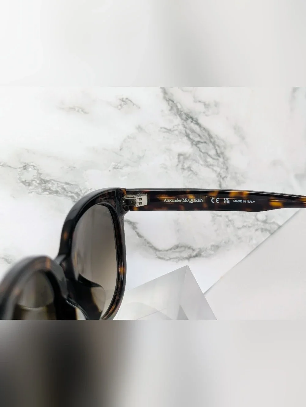 Alexander McQueen AM0304SK Havana Tortoise Gradient Sunglasses NWT Made In Italy